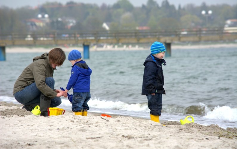 Toys Children Mother Human Beach Baltic Sea